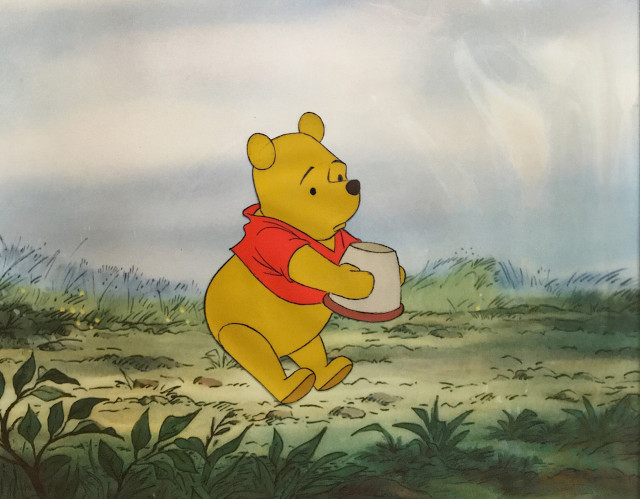 winnie the pooh presenting an empty pot